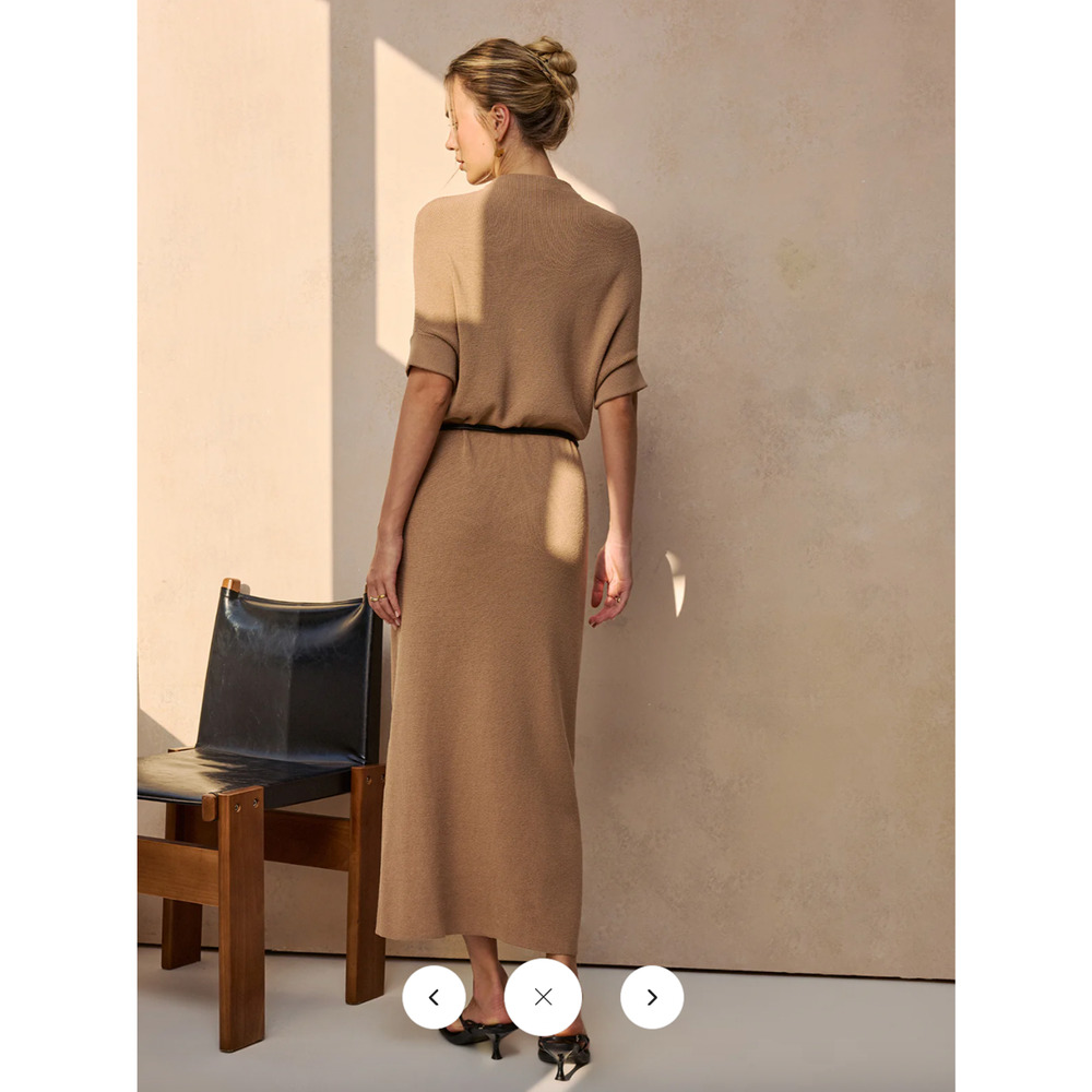 Copied - NWT Commense Belted Ribbed Knit Midi Dress Sz M - Picture 5 of 5